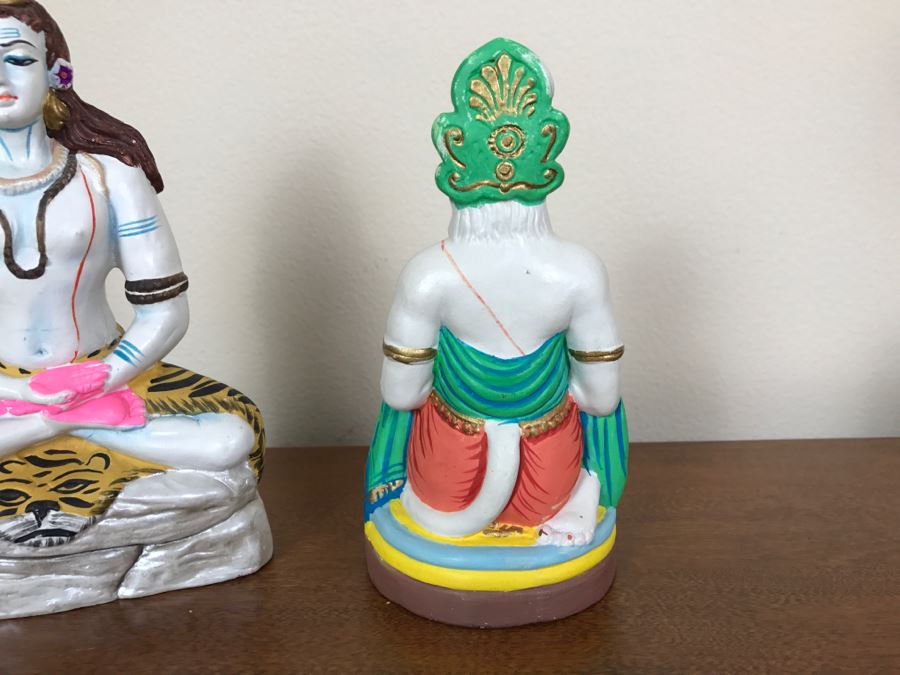 Pair Of Hand Painted India Sculptures Hand Molded And Fired In India From Ganges River Clay For Jai Bhagavan Ltd [Photo 10]