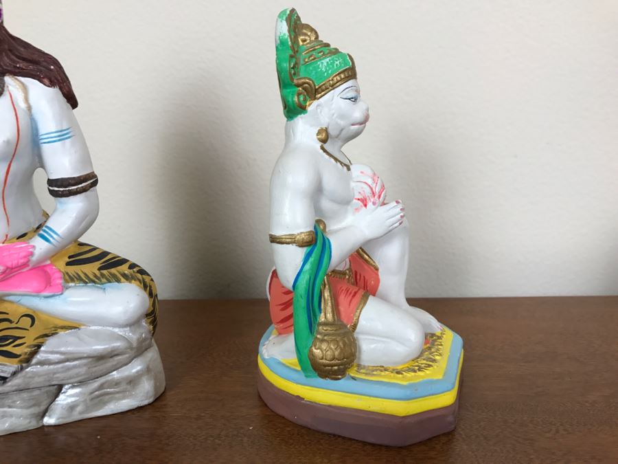 Pair Of Hand Painted India Sculptures Hand Molded And Fired In India From Ganges River Clay For Jai Bhagavan Ltd [Photo 9]