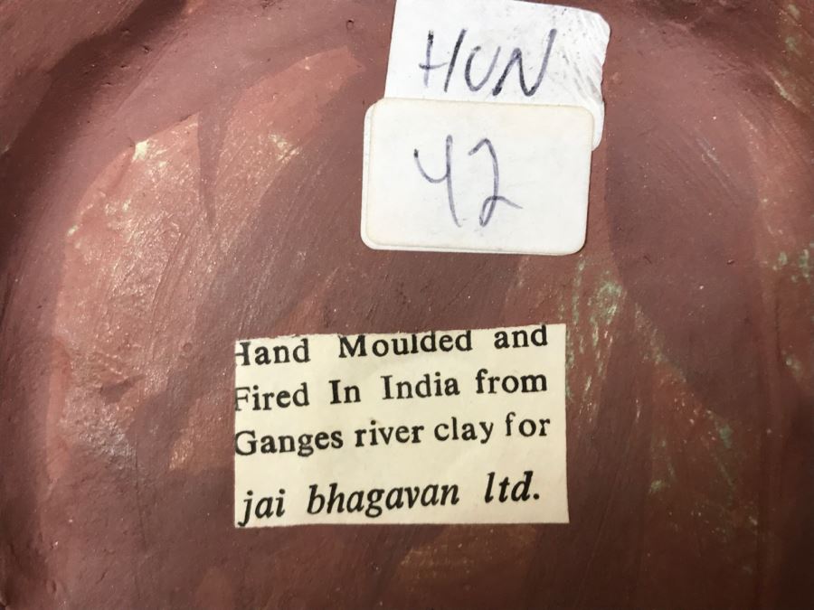 Pair Of Hand Painted India Sculptures Hand Molded And Fired In India From Ganges River Clay For Jai Bhagavan Ltd [Photo 16]