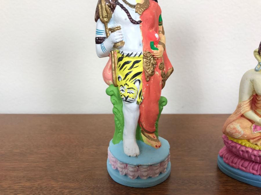 Pair Of Hand Painted India Sculptures Hand Molded And Fired In India From Ganges River Clay For Jai Bhagavan Ltd [Photo 5]