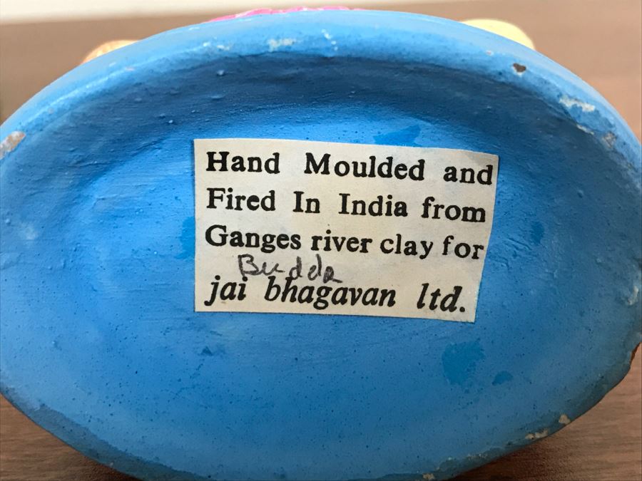 Pair Of Hand Painted India Sculptures Hand Molded And Fired In India From Ganges River Clay For Jai Bhagavan Ltd [Photo 8]
