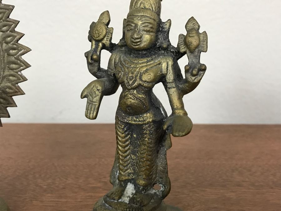 Pair Of Brass Items Brass Sculpture From India [Photo 5]