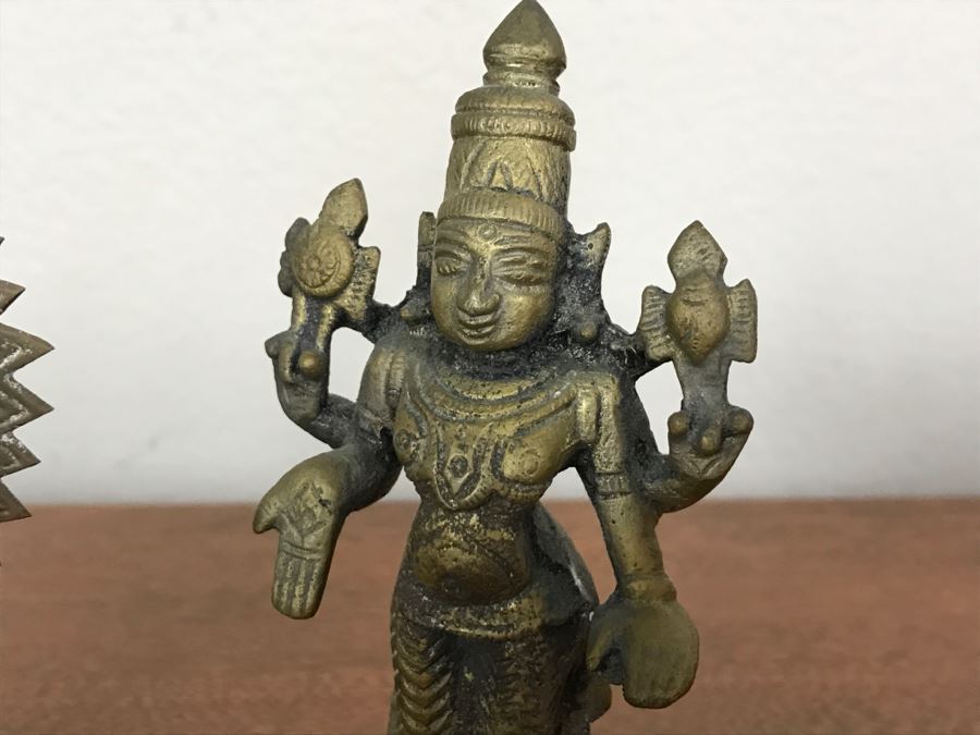 Pair Of Brass Items Brass Sculpture From India [Photo 4]