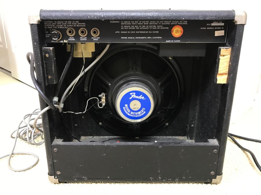 Vintage Fender Sidekick Reverb 35 Guitar Amplifier With 3 Picks, Kick Pedal And Amp Cord [Photo 14]