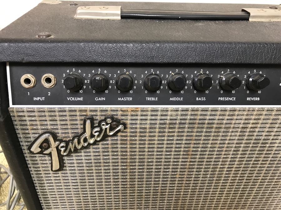 Vintage Fender Sidekick Reverb 35 Guitar Amplifier With 3 Picks, Kick Pedal And Amp Cord [Photo 5]