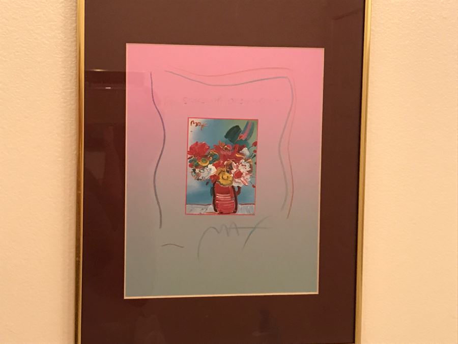 Framed Peter Max Still Life Print HAND SIGNED AND PERSONALIZED WITH FRAME BY PETER MAX 11' X 14' [Photo 2]