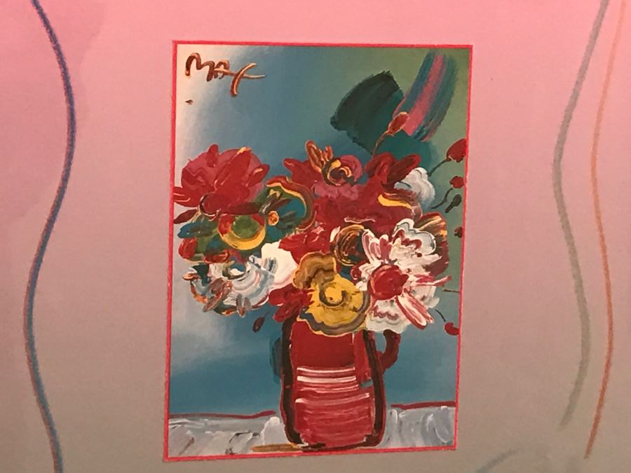 Framed Peter Max Still Life Print HAND SIGNED AND PERSONALIZED WITH FRAME BY PETER MAX 11' X 14' [Photo 3]