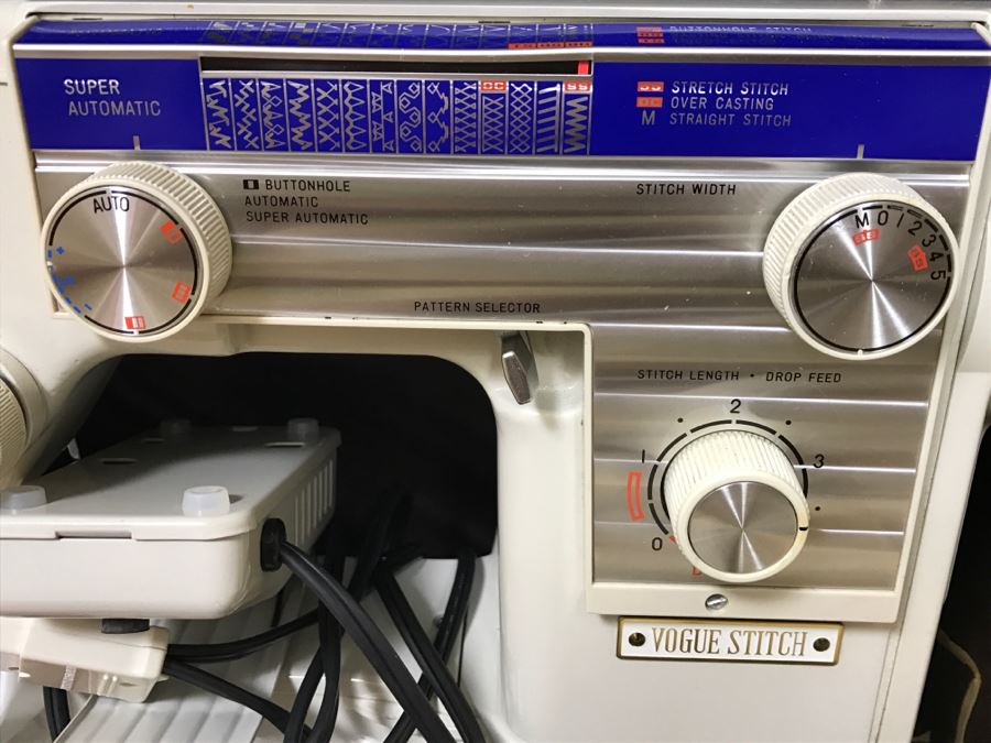 Vintage Vogue Stitch Sewing Machine With Accessories And Carrying Case [Photo 4]
