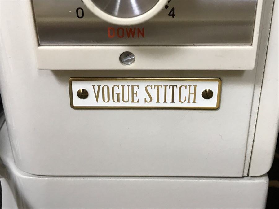 Vintage Vogue Stitch Sewing Machine With Accessories And Carrying Case [Photo 3]