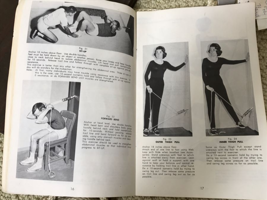 Vintage 1968 Excercise Equipment 'Exer-Genie' Exerciser By Nevin Physical Fitness With Manual And Original Box - Used To Train Astronauts And Professional Athletes [Photo 18]