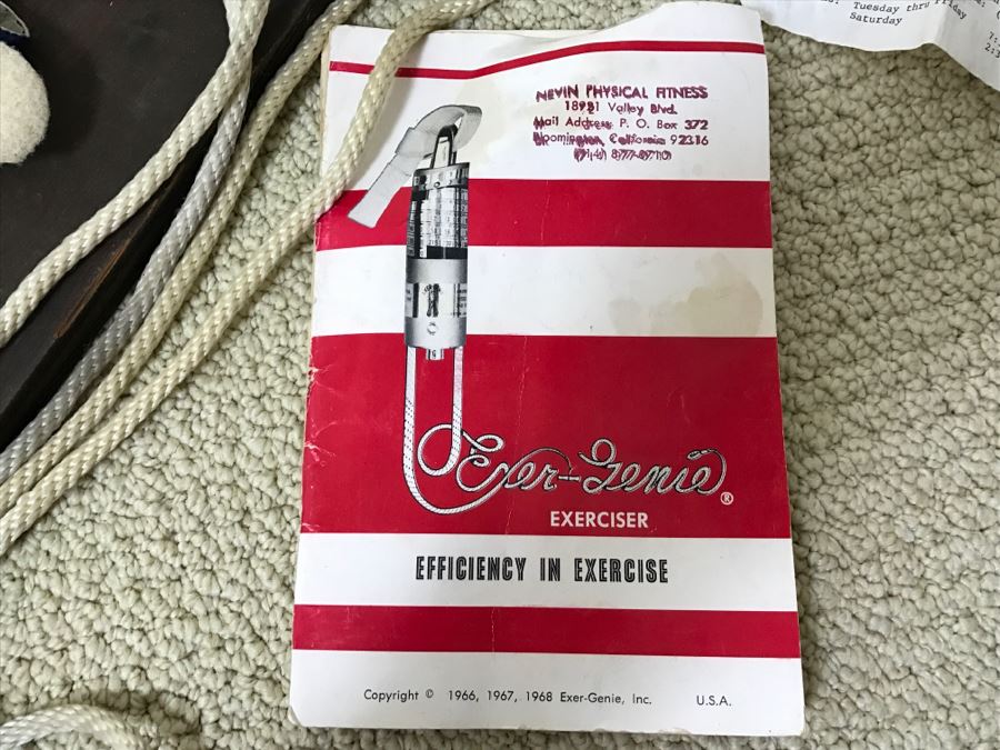 Vintage 1968 Excercise Equipment 'Exer-Genie' Exerciser By Nevin Physical Fitness With Manual And Original Box - Used To Train Astronauts And Professional Athletes [Photo 3]