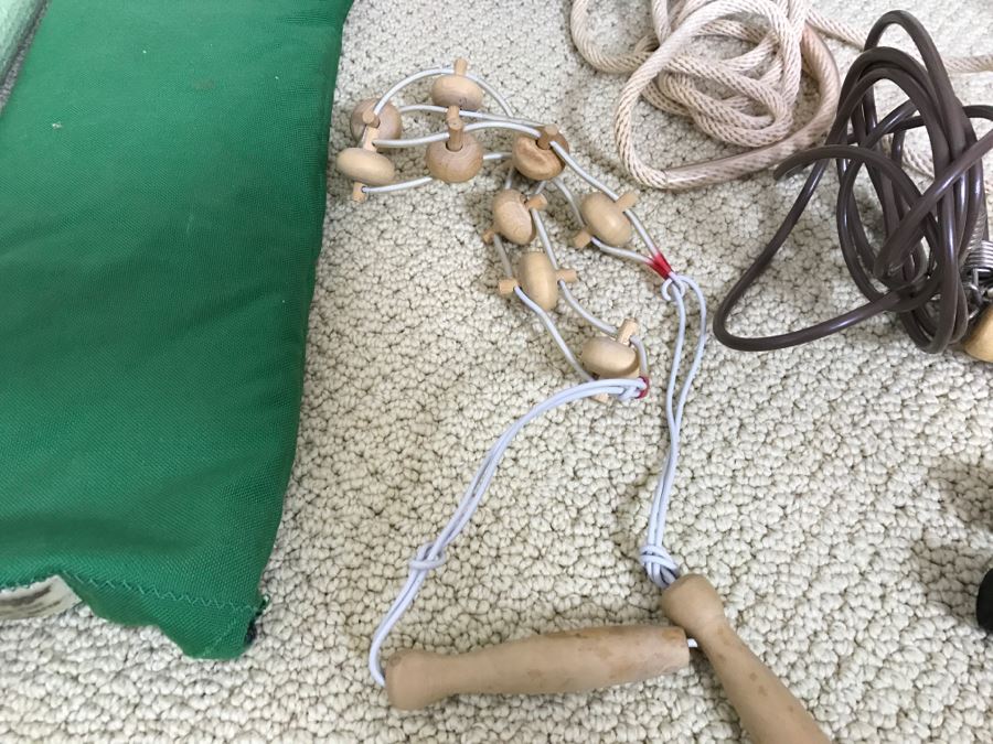 Excercise Lot Includes Several Jump Ropes, (3) Yoga Mats And Various Weights [Photo 4]