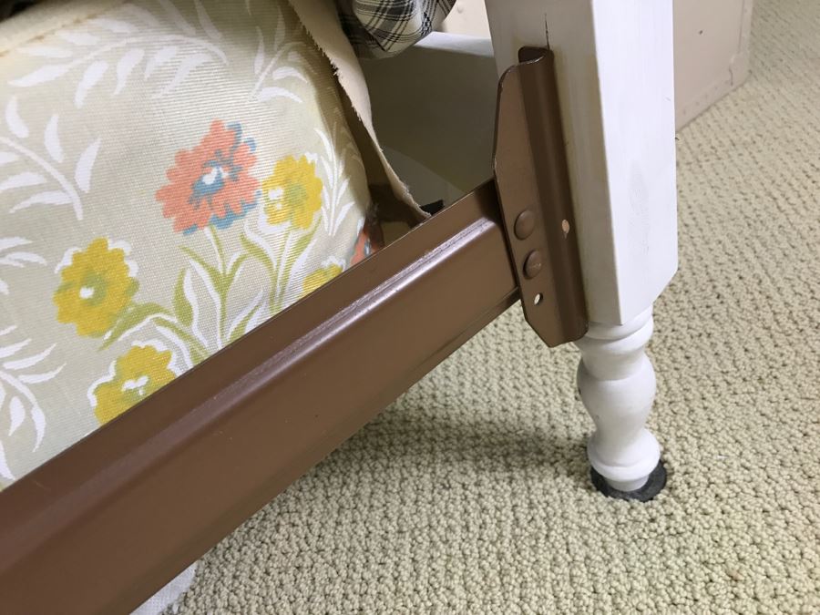 White Queen Size Wooden Headboard And Footboard With Matress And Boxspring Plus Bedding And New King Kenko Pillow By Nikken [Photo 6]