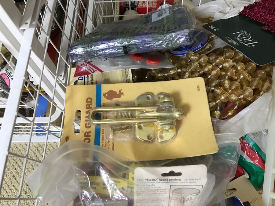 Elfa Vertical Stacking Wire Basket Storage Containers FILLED With Various Items Including Crafting Items And Sewing Supplies - See All Photos [Photo 24]