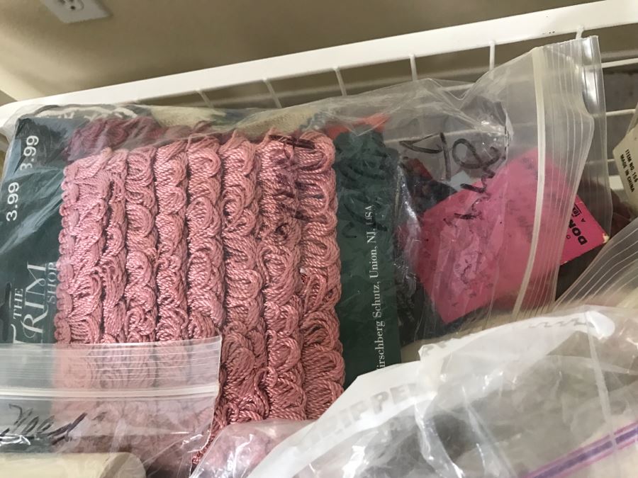 Elfa Vertical Stacking Wire Basket Storage Containers FILLED With Various Items Including Crafting Items And Sewing Supplies - See All Photos [Photo 21]