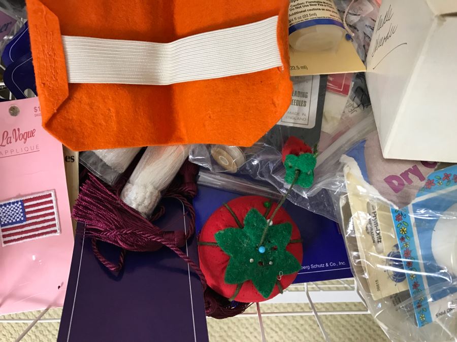 Elfa Vertical Stacking Wire Basket Storage Containers FILLED With Various Items Including Crafting Items And Sewing Supplies - See All Photos [Photo 17]