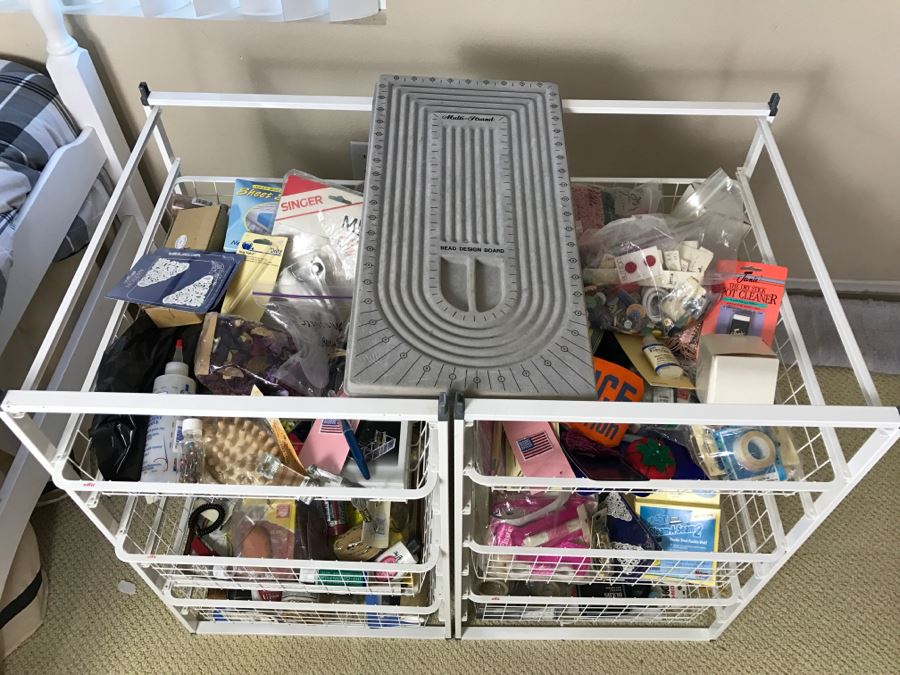 Elfa Vertical Stacking Wire Basket Storage Containers FILLED With