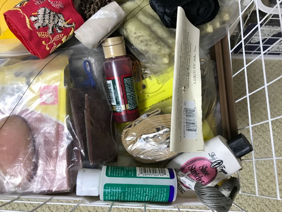 Elfa Vertical Stacking Wire Basket Storage Containers FILLED With Various Items Including Crafting Items And Sewing Supplies - See All Photos [Photo 29]