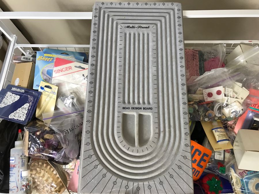 Elfa Vertical Stacking Wire Basket Storage Containers FILLED With Various Items Including Crafting Items And Sewing Supplies - See All Photos [Photo 5]