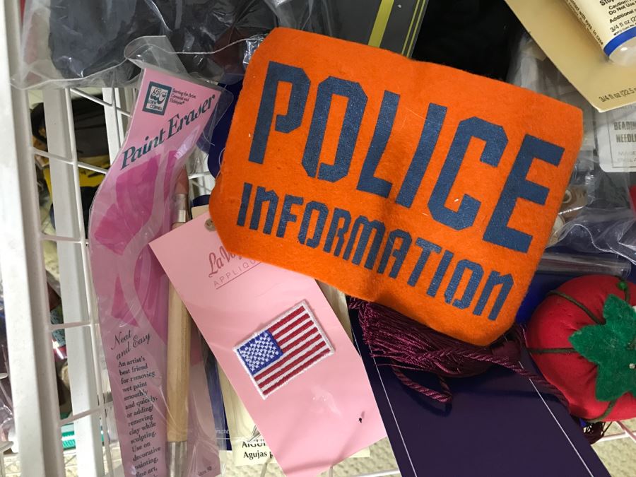 Elfa Vertical Stacking Wire Basket Storage Containers FILLED With Various Items Including Crafting Items And Sewing Supplies - See All Photos [Photo 12]