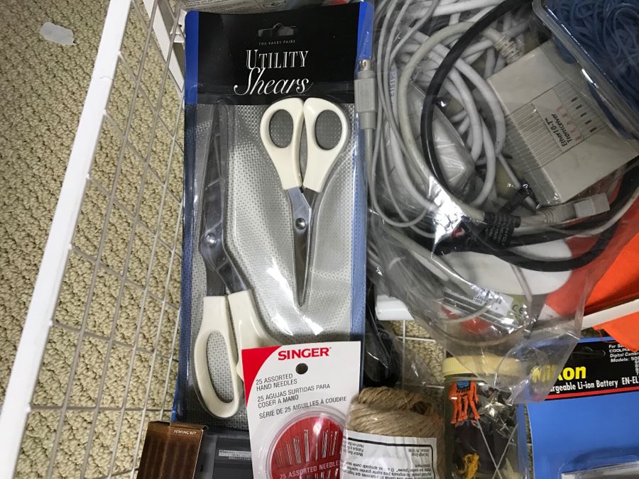 Elfa Vertical Stacking Wire Basket Storage Containers FILLED With Various Items Including Crafting Items And Sewing Supplies - See All Photos [Photo 33]