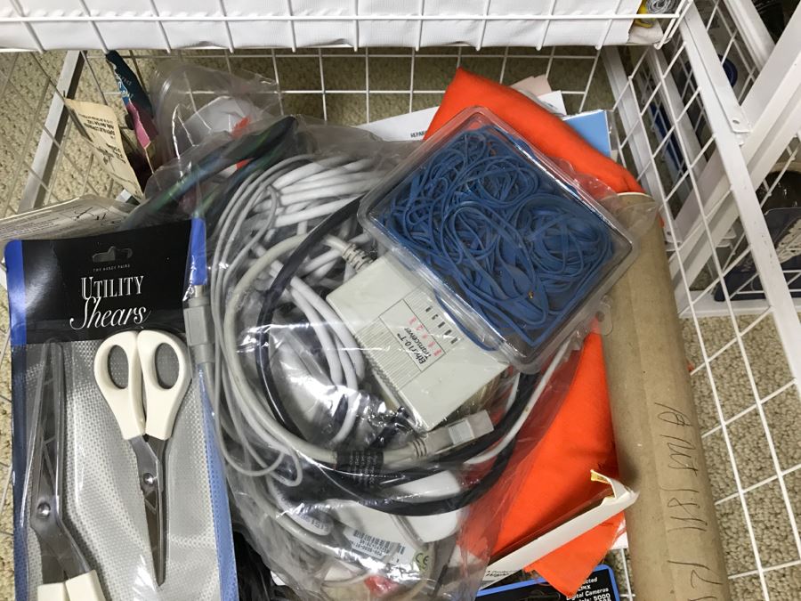 Elfa Vertical Stacking Wire Basket Storage Containers FILLED With Various Items Including Crafting Items And Sewing Supplies - See All Photos [Photo 35]