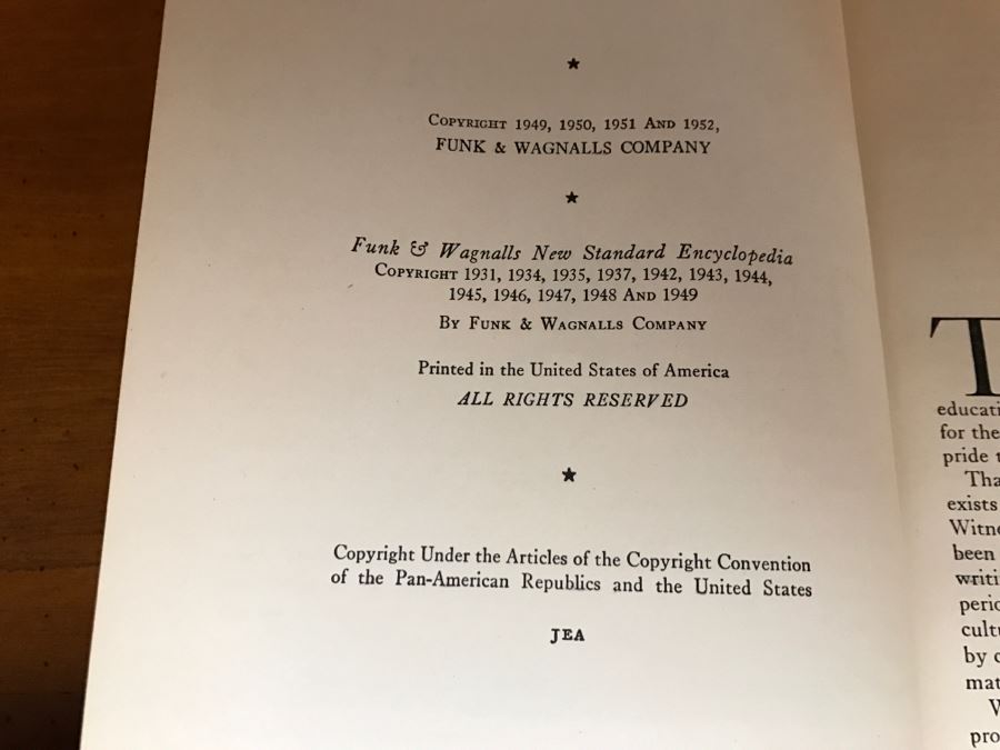 Vintage 1952 Funk & Wagnalls Company New Standard Encyclopedia Set 36 Volumes Plus The Unicorn Book Of 1952, 1953, 1954 [Photo 7]