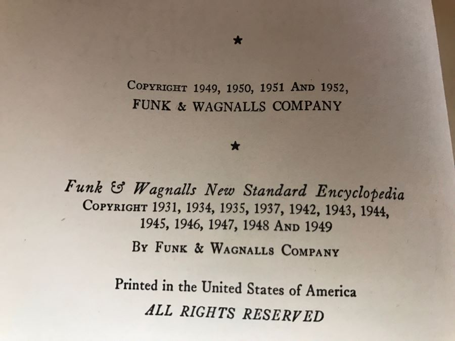 Vintage 1952 Funk & Wagnalls Company New Standard Encyclopedia Set 36 Volumes Plus The Unicorn Book Of 1952, 1953, 1954 [Photo 8]