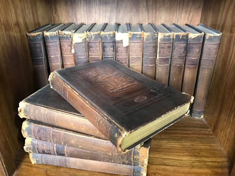 Antique Books 18 Volumes - Compilation Of The Messages And Papers Of The Presidents Leatherbound Hardcover Books 1897