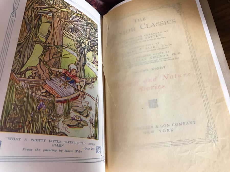The Junior Classics Library For Boys And Girls Leatherbound Books P F Collier & Son Co 1918 10 Volumes Featuring Illustrations From Artists Including Maxfield Parrish [Photo 7]