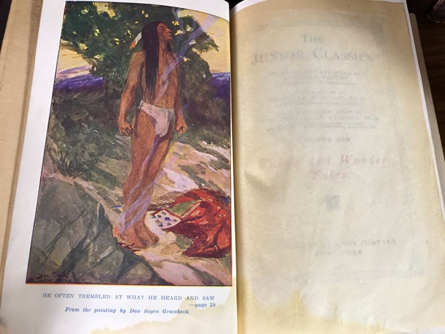 The Junior Classics Library For Boys And Girls Leatherbound Books P F Collier & Son Co 1918 10 Volumes Featuring Illustrations From Artists Including Maxfield Parrish [Photo 3]