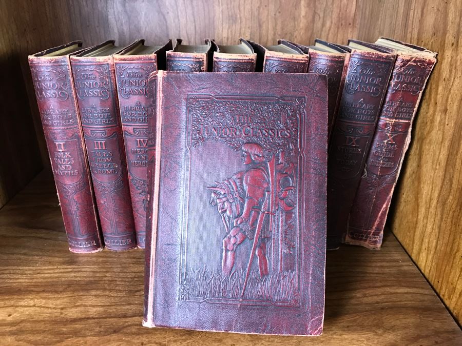 The Junior Classics Library For Boys And Girls Leatherbound Books P F Collier & Son Co 1918 10 Volumes Featuring Illustrations From Artists Including Maxfield Parrish [Photo 16]