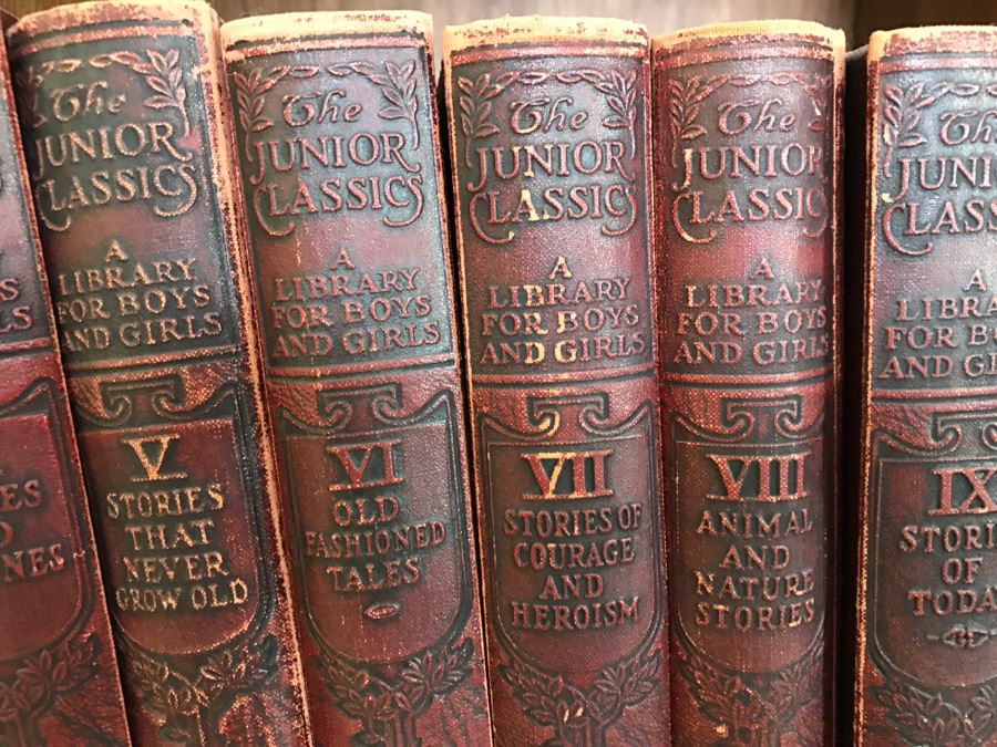 The Junior Classics Library For Boys And Girls Leatherbound Books P F Collier & Son Co 1918 10 Volumes Featuring Illustrations From Artists Including Maxfield Parrish [Photo 13]