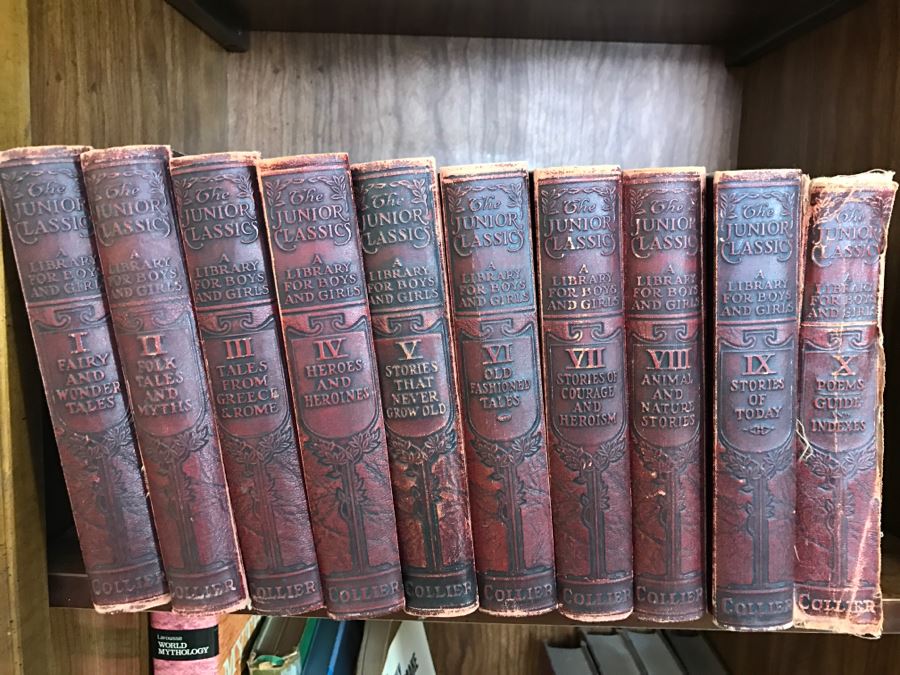 The Junior Classics Library For Boys And Girls Leatherbound Books P F Collier & Son Co 1918 10 Volumes Featuring Illustrations From Artists Including Maxfield Parrish [Photo 8]