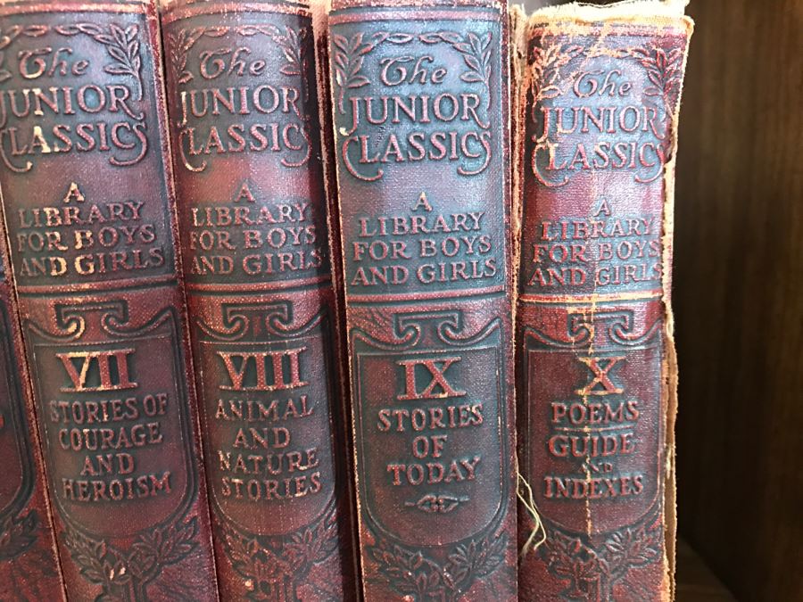 The Junior Classics Library For Boys And Girls Leatherbound Books P F Collier & Son Co 1918 10 Volumes Featuring Illustrations From Artists Including Maxfield Parrish [Photo 14]