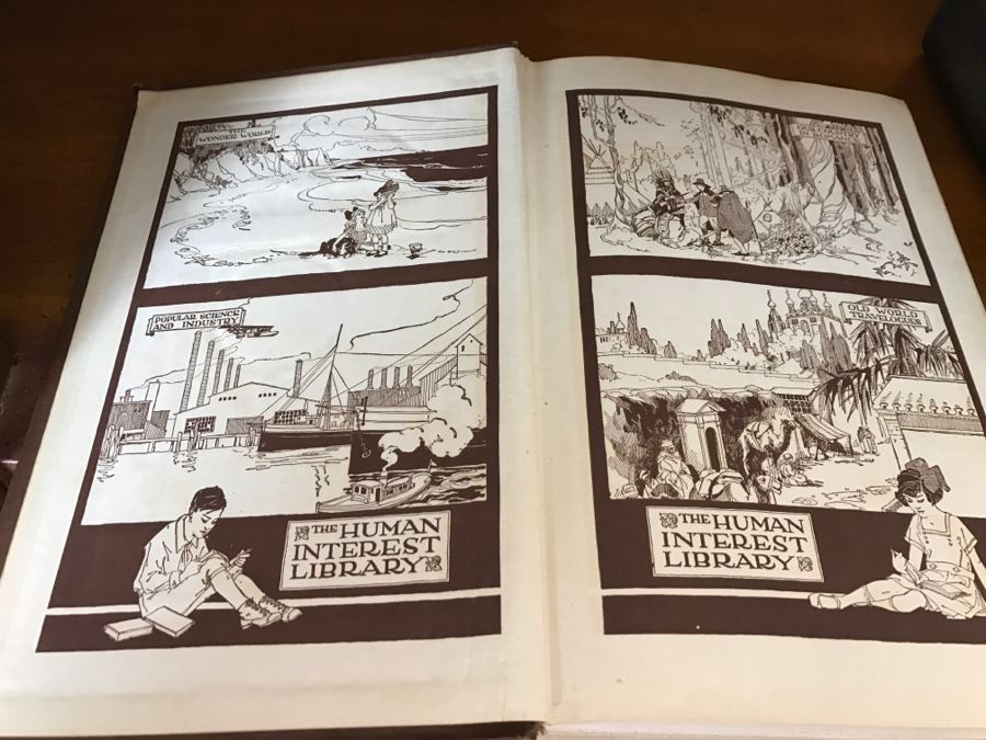Set Of 4 Vintage 1922 Books 'The Human Interest Library' Visualized Knowledge Midland Press [Photo 11]
