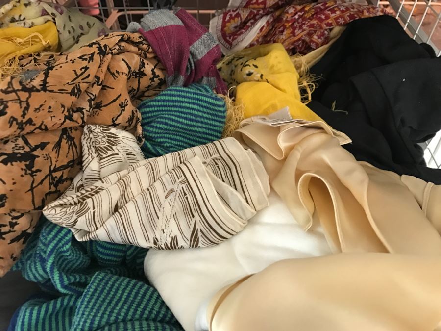 Elfa Vertical Stacking Wire Basket Storage Containers Filled With Various Items Including Scarves And A Few Handbags Apx 20 Wire Baskets [Photo 13]