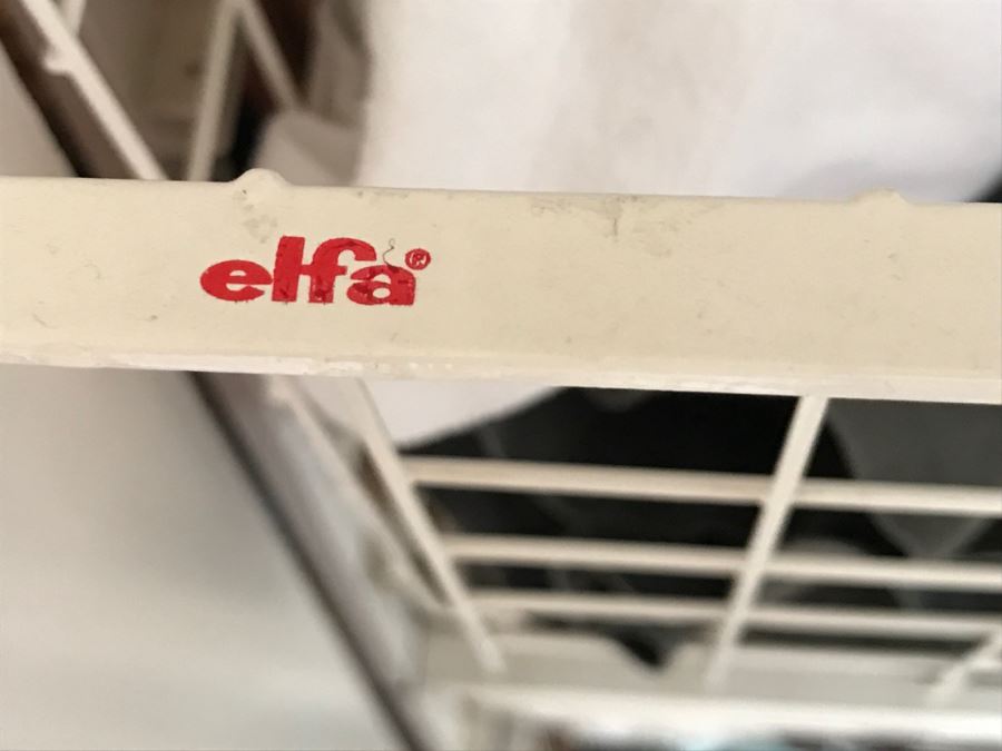 Elfa Vertical Stacking Wire Basket Storage Containers Filled With Various Items Including Scarves And A Few Handbags Apx 20 Wire Baskets [Photo 5]