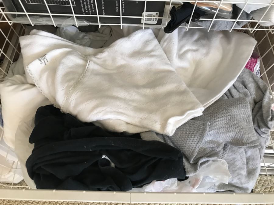 Elfa Vertical Stacking Wire Basket Storage Containers Filled With Various Items Including Scarves And A Few Handbags Apx 20 Wire Baskets [Photo 18]