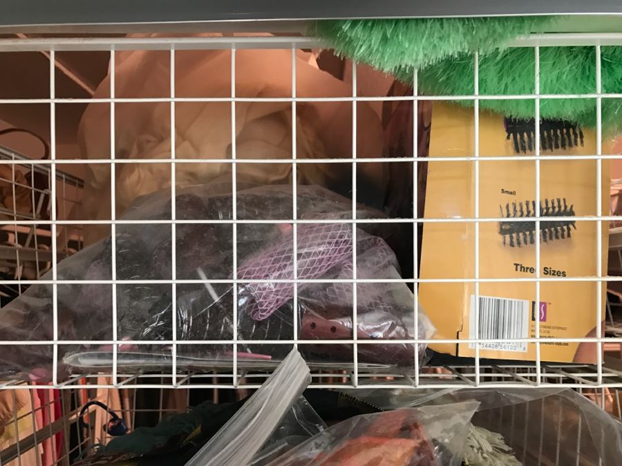 Elfa Vertical Stacking Wire Basket Storage Containers Filled With Various Items Including Scarves And A Few Handbags Apx 20 Wire Baskets [Photo 9]