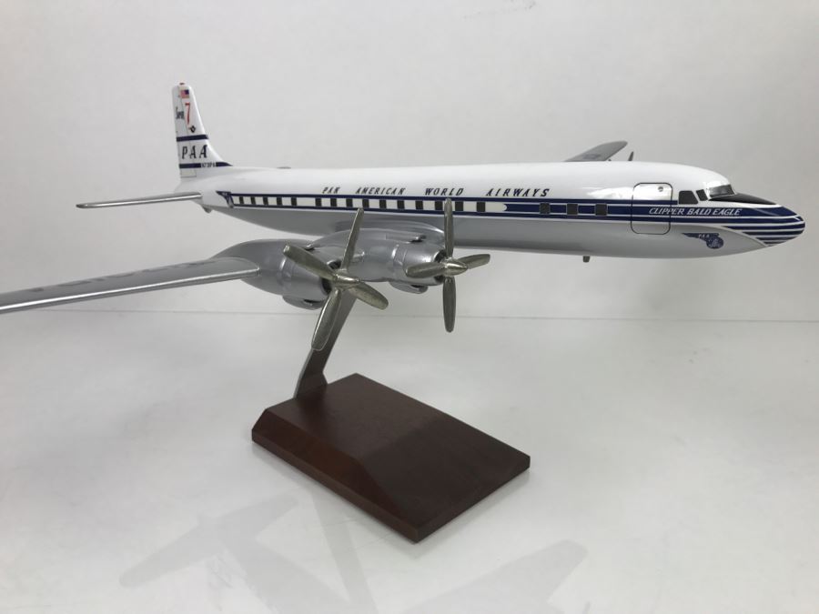 Atlantic Models Precision Model Airplane Pan American World Airways Pan Am DC-7C Clipper Bald Eagle PAA With Box [Photo 21]