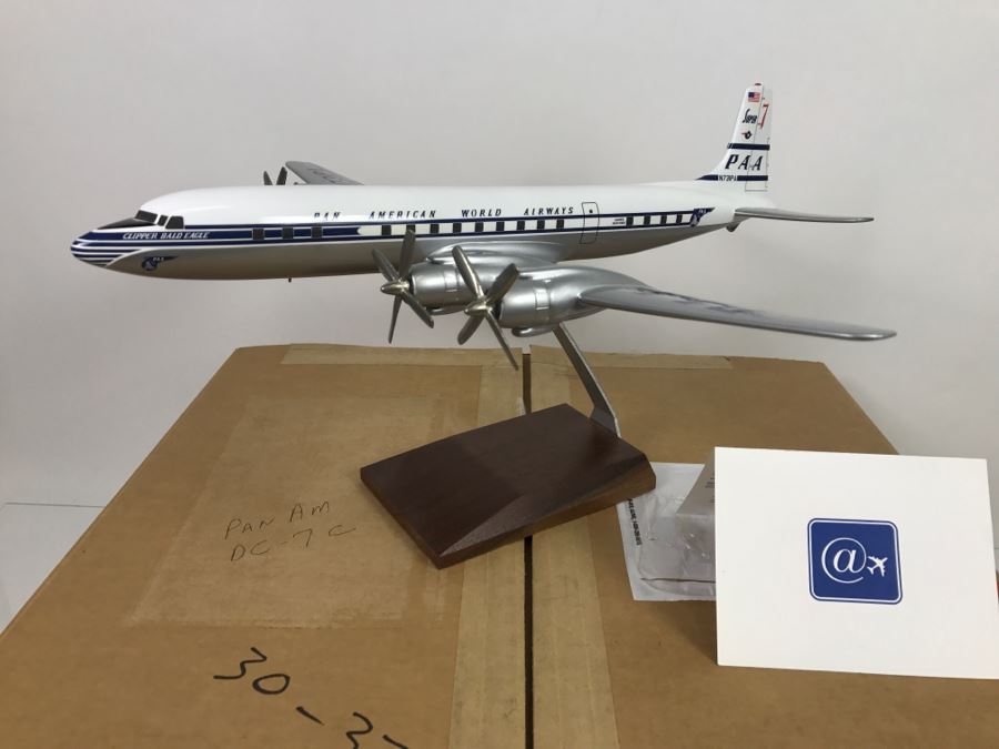 Atlantic Models Precision Model Airplane Pan American World Airways Pan Am DC-7C Clipper Bald Eagle PAA With Box [Photo 3]