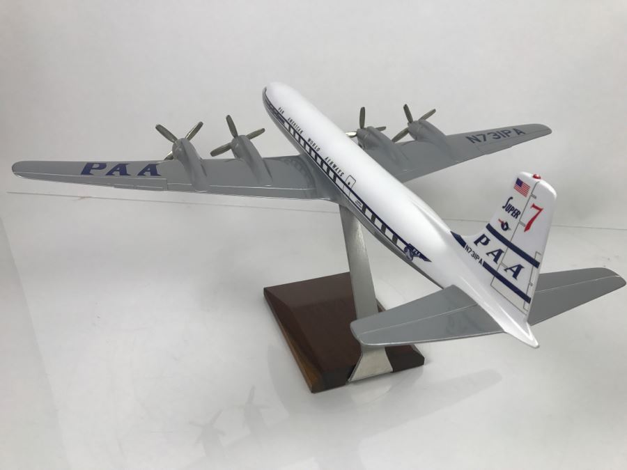 Atlantic Models Precision Model Airplane Pan American World Airways Pan Am DC-7C Clipper Bald Eagle PAA With Box [Photo 16]