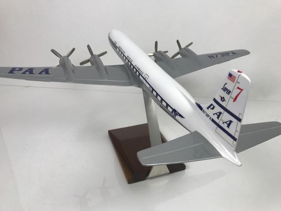 Atlantic Models Precision Model Airplane Pan American World Airways Pan Am DC-7C Clipper Bald Eagle PAA With Box [Photo 15]