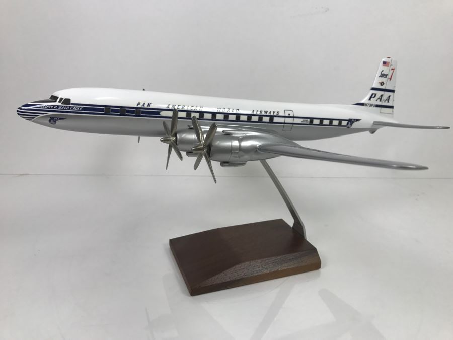 Atlantic Models Precision Model Airplane Pan American World Airways Pan Am DC-7C Clipper Bald Eagle PAA With Box