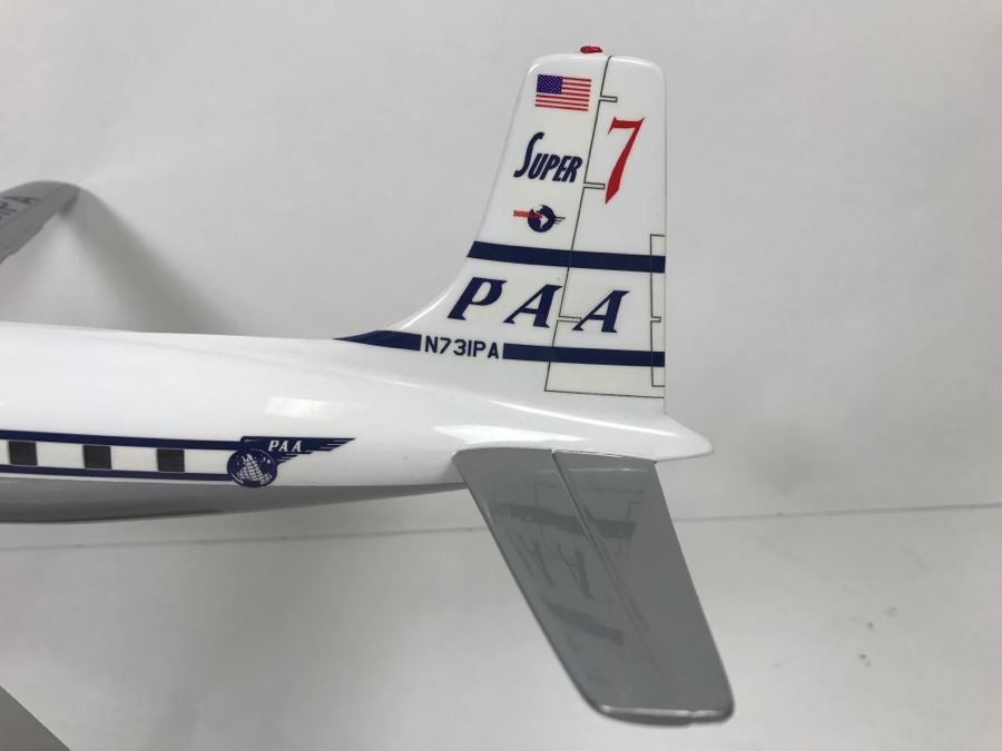 Atlantic Models Precision Model Airplane Pan American World Airways Pan Am DC-7C Clipper Bald Eagle PAA With Box [Photo 13]