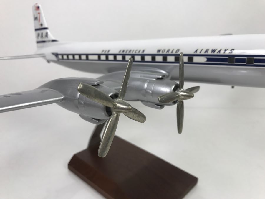 Atlantic Models Precision Model Airplane Pan American World Airways Pan Am DC-7C Clipper Bald Eagle PAA With Box [Photo 20]