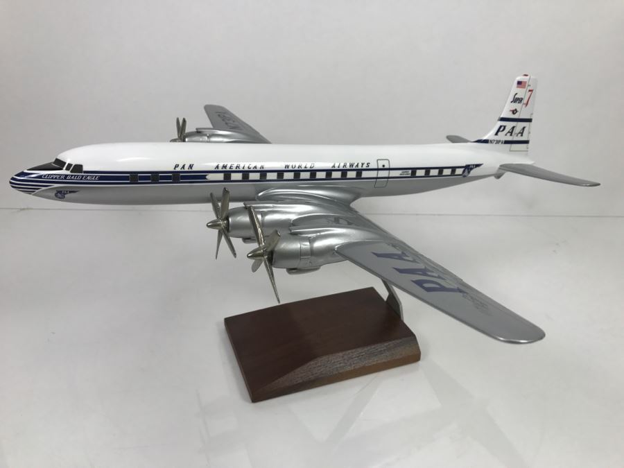 Atlantic Models Precision Model Airplane Pan American World Airways Pan Am DC-7C Clipper Bald Eagle PAA With Box [Photo 7]