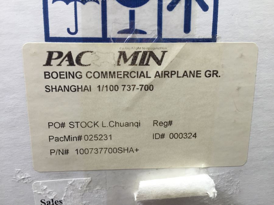Pacific Miniatures PacMin Precision 1/100 Scale Model Airplane Of Shanghai Airlines Boeing 737-700 With Box [Photo 4]