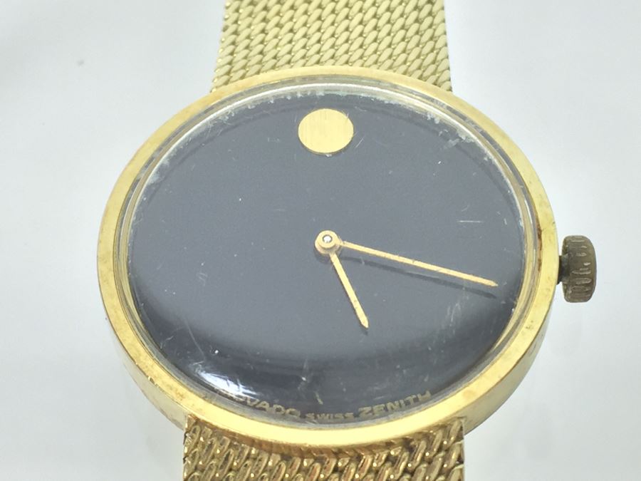 MOVADO ZENITH 14K Gold Watch With 14K Gold Watch Band Swiss [Photo 4]